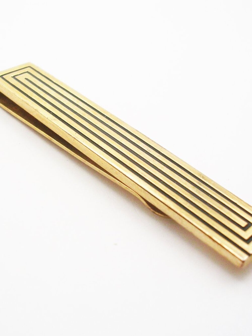 Vintage Swank Tie Bar Money Clip classic Gold tone Men Formal Accessory